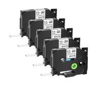 AXRMLVRD Rubans thermorétractables pour imprimante, 5 pièces, 6mm, 9mm, 12mm, 18mm, 24mm, compatibles avec l'imprimante HSE-231 HSE-631(8.8mm White)