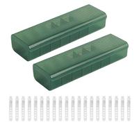 Axroad Mall Lot de 2 boîtes de rangement câbles de données, boîtes de tri des câbles couvercle, transparentes à 7 grilles cordons d'alimentation/câbles/prises 20 attaches de câble (vert)