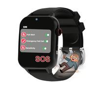 Axrrl Montre Alarme Personnelle pour Personnes Âgées, Montre pour Seniors Indépendants avec SOS Alerte Chute GPS À Offrir Aux Parents,Noir,1.9 * 1.6 inch