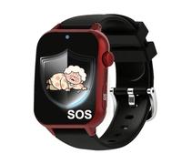 Axrrl Montre Intelligente pour Personnes Âgées Atteintes D'alzheimer Ou D'autisme avec Détection des Chutes, Appel SOS Et Alarme De Chute, Dispositif D'alerte pour Seniors,Rouge,1.9 * 1.6 inch