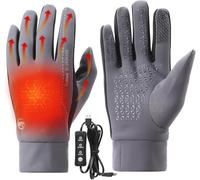 Axrye Gants Chauffants USB pour Femmes Hommes, Imperméable Plein Gants Chauffant Hiver Non-Slip Gant Thermiques 3 Niveaux Gant Chauffants Electriques Chauffe-Mains Chauds pour Conduite Randonnée
