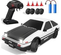 Axrye RC Drift Voiture télécommandée, 1:24, haute vitesse, 4WD, mini Drift Car, voiture de course radiocommandée, avec lumières LED et deux piles, cadeau pour garçons à partir de 4, 5, 6, 7, 8 ans et