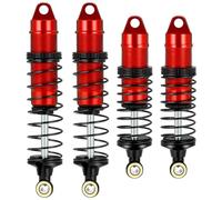 AXspeed Lot de 4 amortisseurs RC en aluminium avant et arrière pour voiture Losi Mini-B RC 1:16 (rouge et noir)