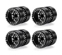 AXspeed Lot de 4 moyeux de roue à double Beadlock de 4,8 cm - Jantes en métal robuste pour voitures à chenilles 1/10 RC, compatibles avec Axial SCX10, SCX10 II, TRX-4, TX4-6 et plus encore