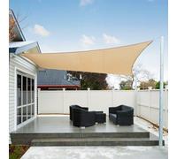 AXT SHADE Voile d'ombrage Imperméable Carré 4x4m Toile Ombrage UV Protection pour Terrasse Jardin Extérieur-Sable