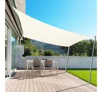 AXT SHADE Voile d'ombrage Imperméable Rectangulaire 2x4m Toile Ombrage UV Protection pour Terrasse Extérieur Jardin -Crème