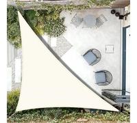 AXT SHADE Voile d'ombrage Imperméable Triangulaire 3x3x4,25m Toile Ombrage UV Protection pour Terrasse Jardin Extérieur-Crème