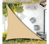 AXT SHADE Voile d'ombrage Imperméable Triangulaire 3x3x4,25m Toile Ombrage UV Protection pour Terrasse Jardin Extérieur-Sable
