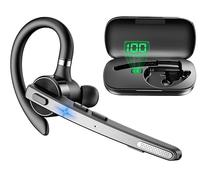 Axtel BT45 Casque mono sans fil Bluetooth 5.1 avec double micro ENC antibruit, voix HD, connexion double appareil, étui de charge USB-C avec écran d'état de la batterie, 10 heures de temps de