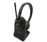 Axtel One BT Stereo Wireless Headset with Charging Stand - Bluetooth & USB-A Dongle - Noise Cancelling Mic - 40h Talk Time - MS Teams, Zoom - Made in The EU
