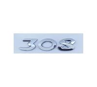 AXTGBHL 3D ABS Chrome Noir Coffre De Voiture Badge Decal Fit for Peugeot 206 207 301 307 308 408 508 Logo Emblème Lettres Numéro Autocollant Accessoires(Chrome 308 New)