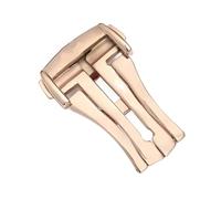AXTGBHL Boucle pliante adaptée for la boucle en acier inoxydable Omega, en cuir/élastique, fermoir de déploiement en métal 16mm 18mm 20mm, accessoires outils(Rose Gold,18MM_NO LOGO)