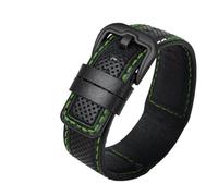 AXTGBHL Bracelet de montre en cuir 24mm adapté for Dietrich OT-1/12/06 adapté for Suunto adapté for Panerai bracelet for hommes bracelet for hommes ligne rouge bracelet de montre ceinture(Green line-b