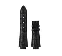 AXTGBHL Bracelet de montre en cuir accessoires adaptés for Tissot 1853 T60 Bracelet de montre T60.1.513 hommes femmes Bracelet de montre convexe 24 × 14mm Bracelet(Black-no clasp)