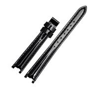 AXTGBHL Bracelet de montre en cuir for Tissot, adapté au Flamenco 1853 T094210 T0842, bracelet étanche brillant cranté for femmes, 12mm(Black-no buckle)