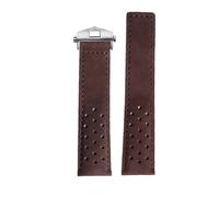 AXTGBHL Bracelet de Montre en Cuir Noir, 22mm, adapté for Tag Heuer, série Carrera Porsche, co-marqué, Marron(B-Dark Brown-Silve)