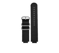 AXTGBHL Bracelet de montre en toile for bouche convexe adapté for CASIO for la série PROTREK prg-260/270 prw-2500t /3500/5000/5100 bracelet de montre en Nylon(Black- silver)