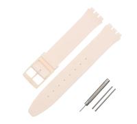 AXTGBHL Bracelet en Silicone montre for femme accessoires boucle 16mm adapté for bracelet de montre Swatch SFK360 SFK361 SFK397 SVUB100 SVOW100 bracelet de montre(Bare powder)