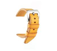 AXTGBHL En cuir Watchstrap jaune montre for la main de 20mm 22mm 22mm 26mm de montre de montre 26mm convient au bracelet de remplacement des hommes Panerai(Yellow-Silver Buckle,26mm)