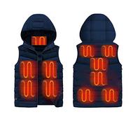 AXTMR Gilet Chauffant à Capuche Chaud à 11 Zones, Gillet chauffante électrique de randonnée récréative en Plein air de Grande Taille,man2,5XL