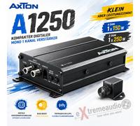 Axton Amplificateur mono numérique A1250 – 1 canal pour subwoofer – Petit et abordable