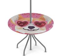 Axurera Nappe ronde d'extérieur avec trou de parapluie et fermeture éclair, nappe ajustée avec élastique, imperméable, facile à nettoyer, pour tables de 91,4 à 111,8 cm