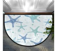 Axurera Tapis demi-rond, océan, étoile de mer, paillasson lavable, pour entrée, salle de bains, chambre à coucher, paillasson antidérapant, 91,4 x 61 cm