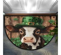 Axurera Tapis demi-rond, paillasson antidérapant, lavable, pour entrée intérieure, salle de bain, chambre à coucher, 91,4 x 61 cm