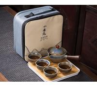 Axurhui Magic Teapot, Magic Teapot Cat, Ceramic Portable Travel Tea Set, 360 Rotation Tea Maker and Infuser, Semi Automatic Tea Set for Home Lazy Chinese Tea Set. (1 Set, G)