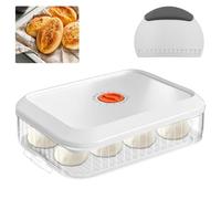 AXVRAV Boîte à pizza avec couvercle 31 × 23 × 9 cm, boîte de fermentation pour pâte à pizza, levain et pâte levée, boîte à pâte avec enregistrement de la date, récipient à pâte fraîche avec carte à