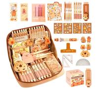 AXVRAV Capybara - Lot de 51 trousses à crayons Capybara - Coffret cadeau avec crayons, règles, plus de gommes - Idéal pour l'école, le bureau, les enfants et les étudiants