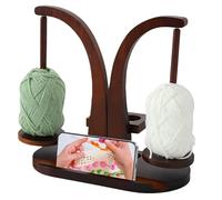 AXVRAV Dérouleur de laine magnétique double support avec accessoires de tricot et support de téléphone - Support magnétique en bois pour pelotes de laine - Cadeau pour les amateurs de crochet