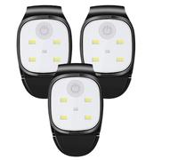 AXVRAV Lot de 3 lampes frontales LED rechargeables par USB - Lumière de sécurité avec 4 modes - Petite lampe de sécurité rechargeable - Pour la course, le jogging, le camping