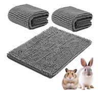 AXVRAV Lot de 3 tapis lavables pour cochon d'Inde, 60 x 40 cm, super absorbants, imperméables, antidérapants, pour petits animaux, lapins, hamsters (gris)