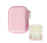 Axvxby Étui rigide multifonction pour appareil photo numérique Sony/Canon/Panasonic/Ricoh/Casio - Mini boîte de rangement rétro avec fermeture éclair et compartiment en maille, Rose, Classique