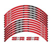 AXWT Stickers Autocollants Arrière Moto Décalcomanie Autocollant Moto Décalcomanies Réfléchissantes Étanche Roue Décalcomanies pour Suzuki GSR 750 600 400 (Color : Red)