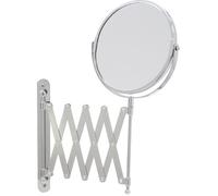 Axxentia Bad 282802 Miroir Mural Grossissant,Chromé,Rond Diamètre De 17cm Grossissement 3 Fois Se Déplie Jusqu'À 57cm,Argenté