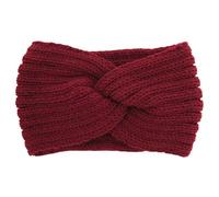 axy Bandeau d'hiver en tricot pour femme avec nœud torsadé (rouge foncé)