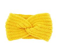 axy Bandeau tricoté pour femme avec nœud torsadé - Bandeau d'hiver - Bandeau tricoté (jaune)