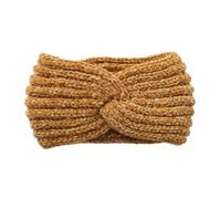 axy Bandeau tricoté pour femme avec nœud torsadé - Bandeau d'hiver en tricot HBW3 (jaune)