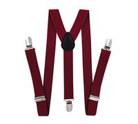 axy Bretelles en Y pour enfant garçon - Largeur : 2,5 cm - Avec 3 clips solides - Combinables avec nœud papillon - Couleurs unies HTK25-1, rouge bordeaux, für Kinder (6 Monaten - 6 Jahre alt)