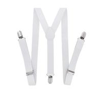 axy Bretelles en Y pour enfant garçon - Largeur : 2,5 cm - Avec 3 clips solides - Combinables avec nœud papillon - Couleurs unies HTK25-1, Blanc., für Kinder (6 Monaten - 6 Jahre alt)