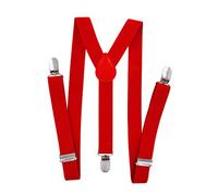 axy Bretelles en Y pour enfant garçon - Largeur : 2,5 cm - Avec 3 clips solides - Combinables avec nœud papillon - Couleurs unies HTK25-1, rouge, 7-12 ans