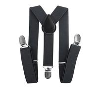 axy Bretelles en Y pour enfant garçon - Largeur : 2,5 cm - Avec 3 clips solides - Combinables avec nœud papillon - Couleurs unies HTK25-1, gris foncé, 7-12 ans