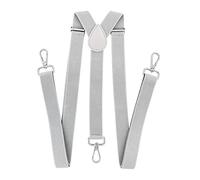 axy Bretelles pour homme avec 3 mousquetons robustes 2,5 cm de large en forme de Y réglable en continu, gris clair, taille unique