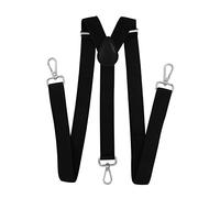 axy Bretelles pour homme avec 3 mousquetons robustes 2,5 cm de large en forme de Y réglable en continu, Noir , taille unique