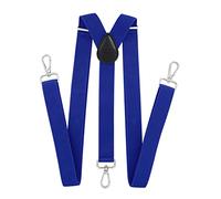 axy Bretelles pour homme avec 3 mousquetons robustes 2,5 cm de large en forme de Y réglable en continu, bleu, taille unique