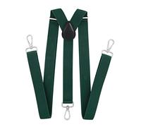 axy Bretelles pour homme avec 3 mousquetons robustes 2,5 cm de large en forme de Y réglable en continu, vert, taille unique