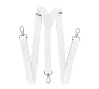 axy Bretelles pour homme avec 3 mousquetons robustes 2,5 cm de large en forme de Y réglable en continu, Blanc., taille unique