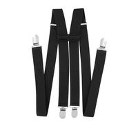 axy Bretelles pour homme de 2,5 cm de large en forme de H avec 4 clips de bretelles extra solides réglables en longueur, Noir , taille unique